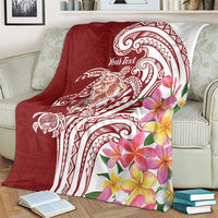 Aloha Hawaii Island Personalized Blanket Crimson Dreamy Turtle