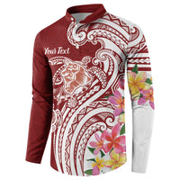 Aloha Hawaii Island Personalized Button Sweatshirt Crimson Dreamy Turtle