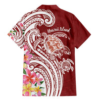 Aloha Hawaii Island Personalized Family Matching Mermaid Dress and Hawaiian Shirt Crimson Dreamy Turtle