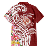 Aloha Hawaii Island Personalized Family Matching Summer Maxi Dress and Hawaiian Shirt Crimson Dreamy Turtle
