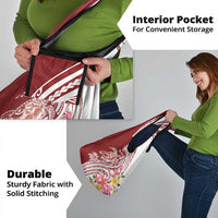 Aloha Hawaii Island Personalized Grocery Bag Crimson Dreamy Turtle