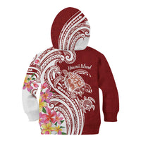 Aloha Hawaii Island Personalized Kid Hoodie Crimson Dreamy Turtle