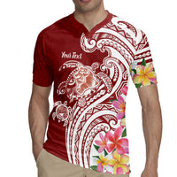 Aloha Hawaii Island Personalized Rugby Jersey Crimson Dreamy Turtle