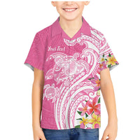 Aloha Maui Island Personalized Family Matching Mermaid Dress and Hawaiian Shirt Rose Dreamy Turtle LT7 Son's Shirt Rose Pink - Polynesian Pride