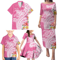 Aloha Maui Island Personalized Family Matching Puletasi and Hawaiian Shirt Rose Dreamy Turtle