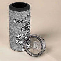 Aloha Kahoolawe Island Personalized 4 in 1 Can Cooler Tumbler Ashen Dreamy Turtle