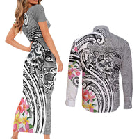 Aloha Kahoolawe Island Personalized Couples Matching Short Sleeve Bodycon Dress and Long Sleeve Button Shirt Ashen Dreamy Turtle