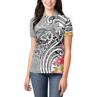 Aloha Kahoolawe Island Personalized Women Polo Shirt Ashen Dreamy Turtle