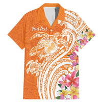 Aloha Lanai Island Personalized Family Matching Mermaid Dress and Hawaiian Shirt Orange Dreamy Turtle LT7 Dad's Shirt - Short Sleeve Orange - Polynesian Pride