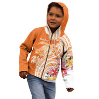 Aloha Lanai Island Personalized Kid Hoodie Orange Dreamy Turtle