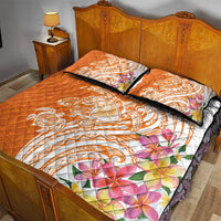 Aloha Lanai Island Personalized Quilt Bed Set Orange Dreamy Turtle