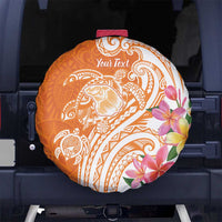 Aloha Lanai Island Personalized Spare Tire Cover Orange Dreamy Turtle