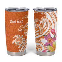 Aloha Lanai Island Personalized Tumbler Cup Orange Dreamy Turtle