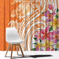 Aloha Lanai Island Personalized Window Curtain Orange Dreamy Turtle