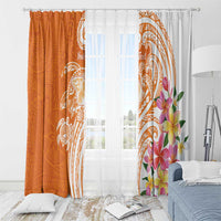 Aloha Lanai Island Personalized Window Curtain Orange Dreamy Turtle
