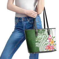 Aloha Molokai Island Personalized Leather Tote Bag Sage Dreamy Turtle