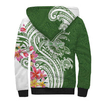 Aloha Molokai Island Personalized Sherpa Hoodie Sage Dreamy Turtle