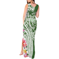 Aloha Molokai Island Personalized Tank Maxi Dress Sage Dreamy Turtle