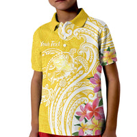 Aloha Oahu Island Personalized Kid Polo Shirt Yellow Dreamy Turtle