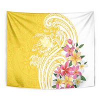 Aloha Oahu Island Personalized Tapestry Yellow Dreamy Turtle