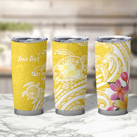 Aloha Oahu Island Personalized Tumbler Cup Yellow Dreamy Turtle