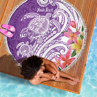 Aloha Kauai Island Personalized Beach Blanket Lilac Dreamy Turtle