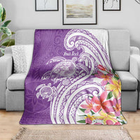 Aloha Kauai Island Personalized Blanket Lilac Dreamy Turtle
