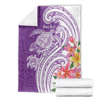 Aloha Kauai Island Personalized Blanket Lilac Dreamy Turtle