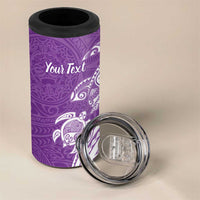 Aloha Kauai Island Personalized 4 in 1 Can Cooler Tumbler Lilac Dreamy Turtle