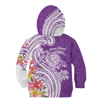 Aloha Kauai Island Personalized Kid Hoodie Lilac Dreamy Turtle