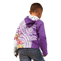 Aloha Kauai Island Personalized Kid Hoodie Lilac Dreamy Turtle