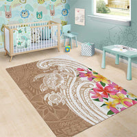 Aloha Ni’ihau Island Personalized Area Rug Beige Dreamy Turtle