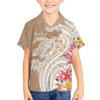Aloha Niihau Island Personalized Family Matching Short Sleeve Bodycon Dress and Hawaiian Shirt Beige Dreamy Turtle LT7 Son's Shirt Beige - Polynesian Pride