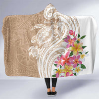 Aloha Ni’ihau Island Personalized Hooded Blanket Beige Dreamy Turtle