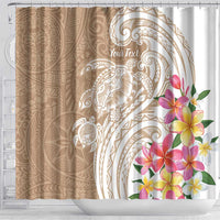 Aloha Ni’ihau Island Personalized Shower Curtain Beige Dreamy Turtle