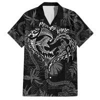 Hawaii Father's Day Vintage Lei Family Matching Puletasi and Hawaiian Shirt Hauoli la Makuakane - Black LT7 Dad's Shirt - Short Sleeve Black - Polynesian Pride