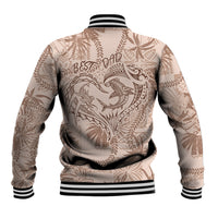 Hawaii Father's Day Vintage Lei Baseball Jacket Hauoli la Makuakane - Beige