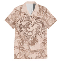 Hawaii Father's Day Vintage Lei Family Matching Tank Maxi Dress and Hawaiian Shirt Hauoli la Makuakane - Beige