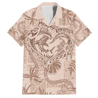 Hawaii Father's Day Vintage Lei Hawaiian Shirt Hauoli la Makuakane - Beige LT7 Beige - Polynesian Pride
