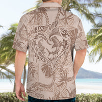 Hawaii Father's Day Vintage Lei Hawaiian Shirt Hauoli la Makuakane - Beige LT7 - Polynesian Pride