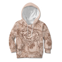 Hawaii Father's Day Vintage Lei Kid Hoodie Hauoli la Makuakane - Beige LT7