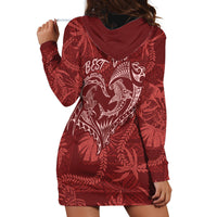 Hawaii Father's Day Vintage Lei Hoodie Dress Hauoli la Makuakane - Red LT7 - Polynesian Pride