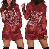 Hawaii Father's Day Vintage Lei Hoodie Dress Hauoli la Makuakane - Red LT7 - Polynesian Pride