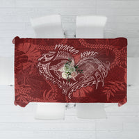 Hawaii Father's Day Vintage Lei Tablecloth Hauoli la Makuakane - Red