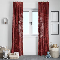 Hawaii Father's Day Vintage Lei Window Curtain Hauoli la Makuakane - Red