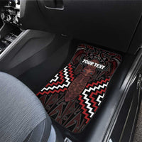 Maori Taiaha Whakairo Personalized Car Mats Red Poutama Motifs