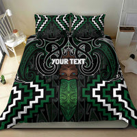 Maori Taiaha Pounamu Whakairo Personalized Bedding Set Jade Poutama Motifs