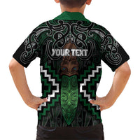 Maori Taiaha Pounamu Whakairo Personalized Family Matching Short Sleeve Bodycon Dress and Hawaiian Shirt Jade Poutama Motifs LT7 - Polynesian Pride