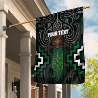 Maori Taiaha Pounamu Whakairo Personalized Garden Flag Jade Poutama Motifs