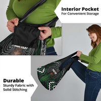 Maori Taiaha Pounamu Whakairo Personalized Grocery Bag Jade Poutama Motifs